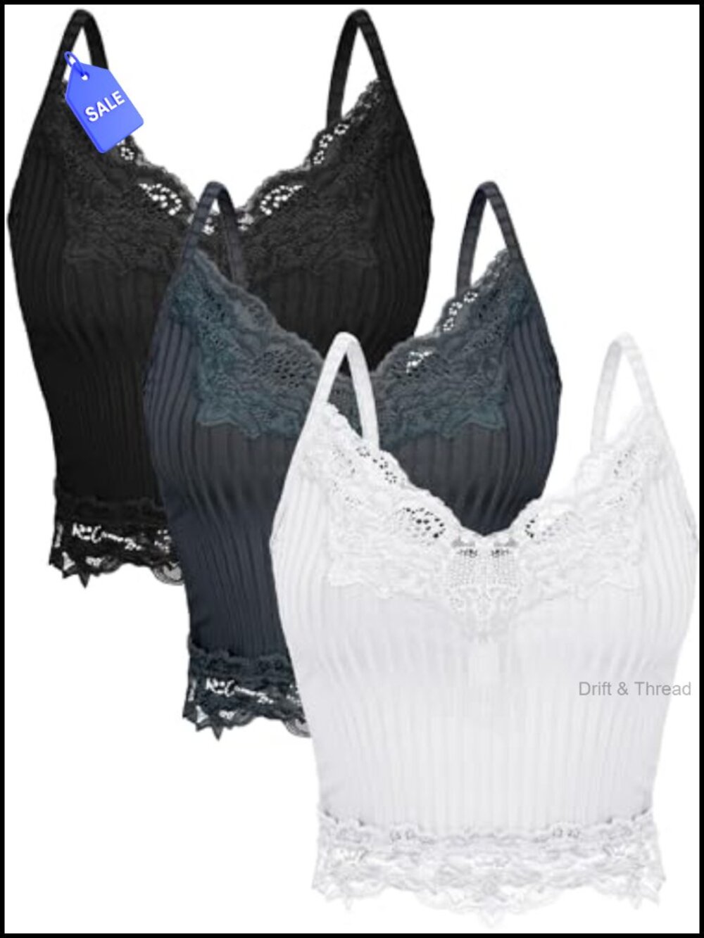3 Pack Women's Backless Lace Tank Tops Crop Halter Cami Yoga